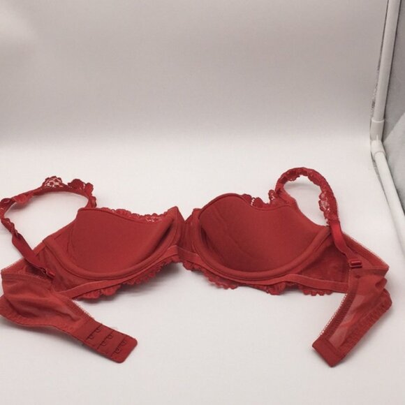 Victoria’s Secret Red Floral Lace Bra Size 34C - Picture 11 of 13